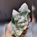 Natural Green Octahedral Fluorite and Quartz Symbiosis comes from Inner Mongolia,China 120*80*90MM - image 5