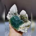 Natural Green Octahedral Fluorite and Quartz Symbiosis comes from Inner Mongolia,China 120*80*90MM - image 3