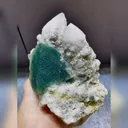 Natural Green Octahedral Fluorite and Quartz Symbiosis comes from Inner Mongolia,China 120*80*90MM - image 4