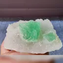 Natural Green Octahedral Fluorite and Quartz Symbiosis comes from Zhejiang,China 110*85*45MM - image 2