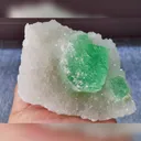Natural Green Octahedral Fluorite and Quartz Symbiosis comes from Zhejiang,China 110*85*45MM - image 3