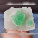 Natural Green Octahedral Fluorite and Quartz Symbiosis comes from Zhejiang,China 110*85*45MM - image 1