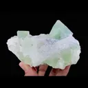 Natural Green Octahedral Fluorite and Quartz Symbiosis comes from Zhejiang,China 125*85*55MM - image 1