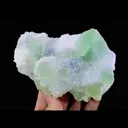 Natural Green Octahedral Fluorite and Quartz Symbiosis comes from Zhejiang,China 125*85*55MM - image 4