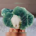 Natural Green Octahedral Fluorite and Quartz Tower Symbiosis  comes from Inner Mongolia,China 140*95*65MM - image 1