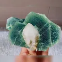 Natural Green Octahedral Fluorite and Quartz Tower Symbiosis  comes from Inner Mongolia,China 140*95*65MM - image 3