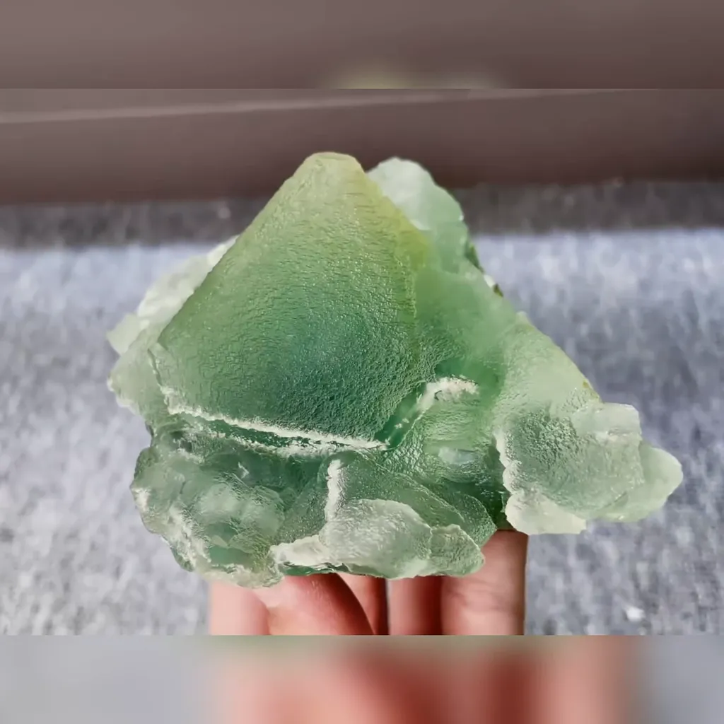 Natural Green Octahedral Fluorite comes from Inner Mongolia,China 100*70*65MM - image 5