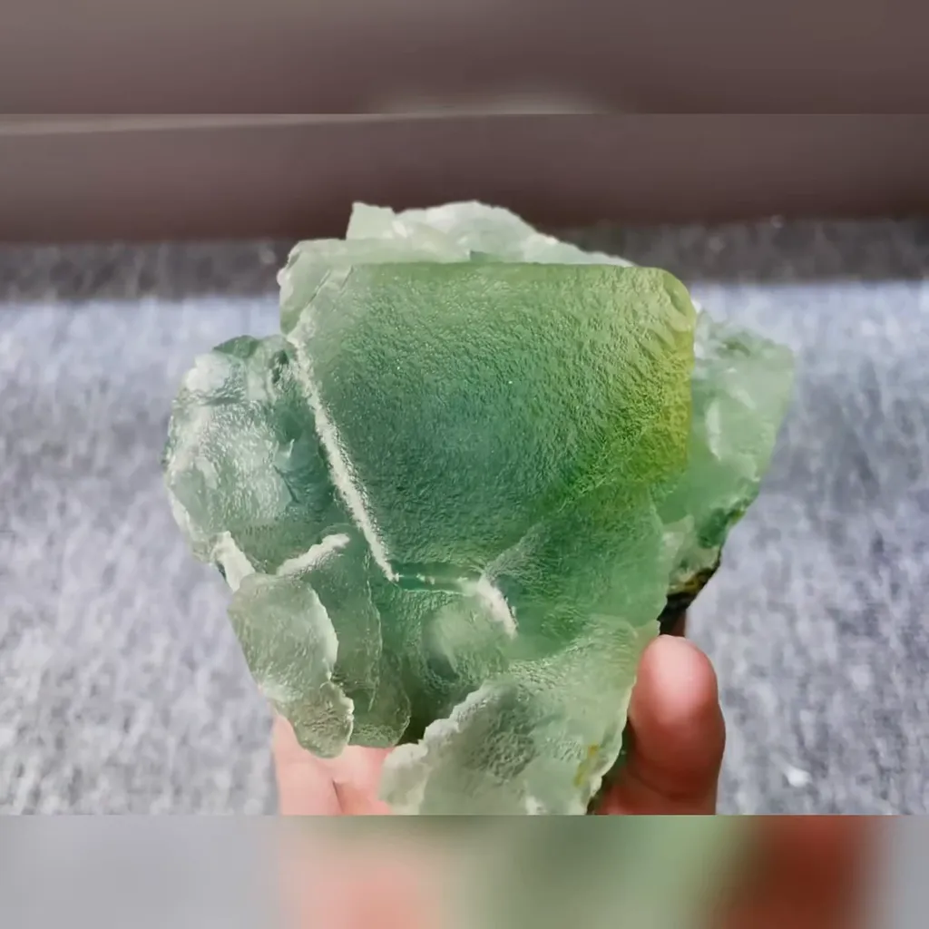 Natural Green Octahedral Fluorite comes from Inner Mongolia,China 100*70*65MM - image 4