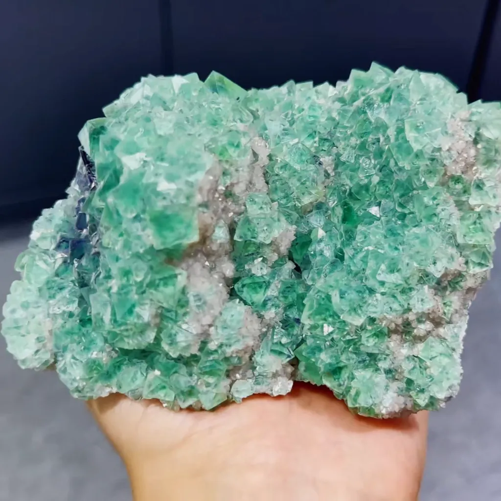 Natural Green Octahedral Fluorite comes from Inner Mongolia,China 110*90*50MM - image 5