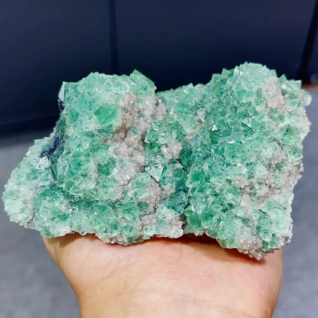 Natural Green Octahedral Fluorite comes from Inner Mongolia,China 110*90*50MM - image 4