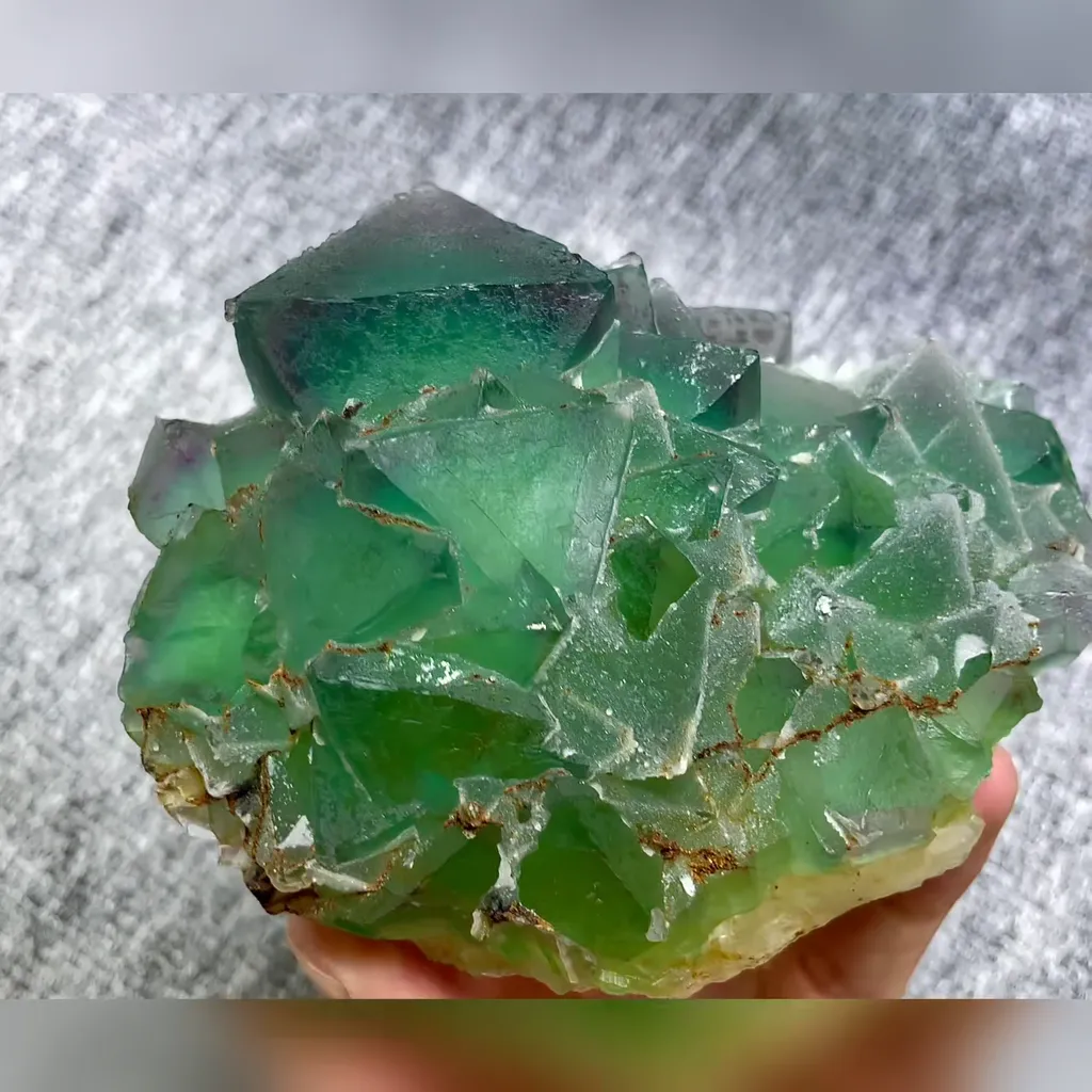 Natural Green Octahedral Fluorite comes from Inner Mongolia,China 120*100*55MM - image 2