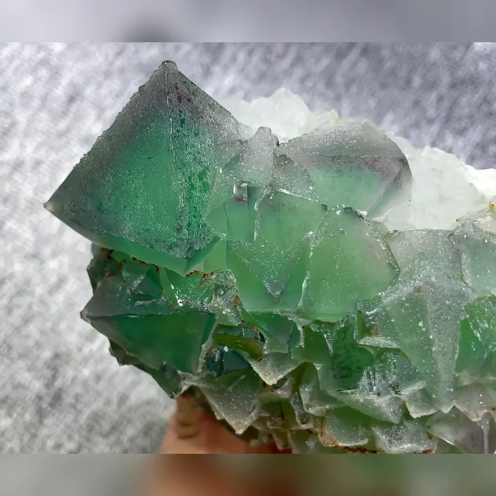 Natural Green Octahedral Fluorite comes from Inner Mongolia,China 120*100*55MM - image 3