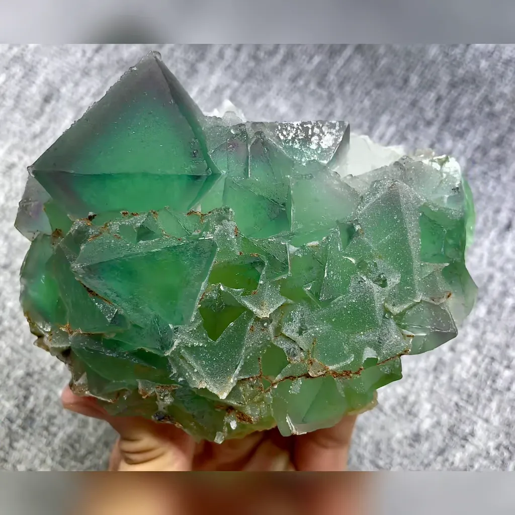 Natural Green Octahedral Fluorite comes from Inner Mongolia,China 120*100*55MM - image 5