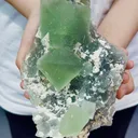 Natural Green Octahedral Fluorite comes from Xianghualing,Hunan 180*130*90MM - image 1