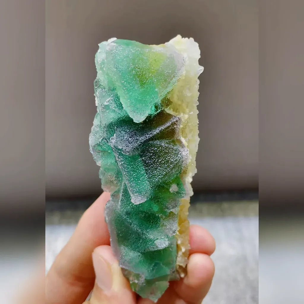 Natural Green Octahedral Fluorite from Inner Mongolia,China 35*25*90MM - image 2