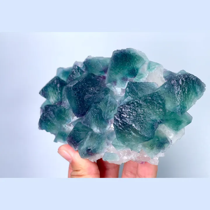 Natural Green Octahedral Fluorite, Mineral Specimen: Inner Mongolia,China (140*75*30MM) image