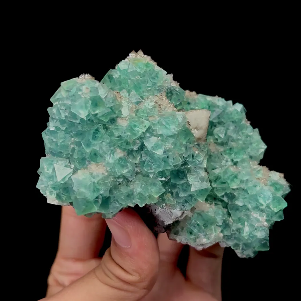 Natural Green Octahedral Fluorite Mineral Specimen,High Quality Specimen,HUANGGANG LIANG,INNER MONGOLIA,CHINA(100*80*35mm) image