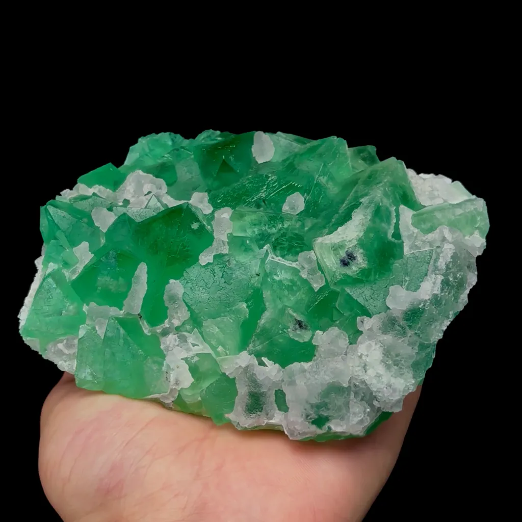 Natural Green Octahedral Fluorite Mineral Specimen,High Quality Specimen,ZHEJIANG,CHINA(136*102*55mm) image