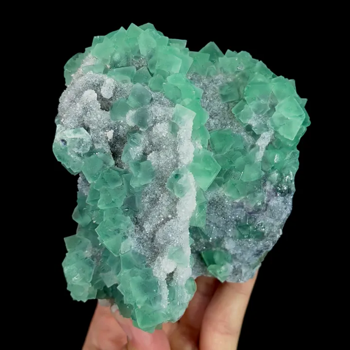 Natural Green Octahedral Fluorite, Mineral Specimen:Inner Mongolia,China (95*120*60MM) image