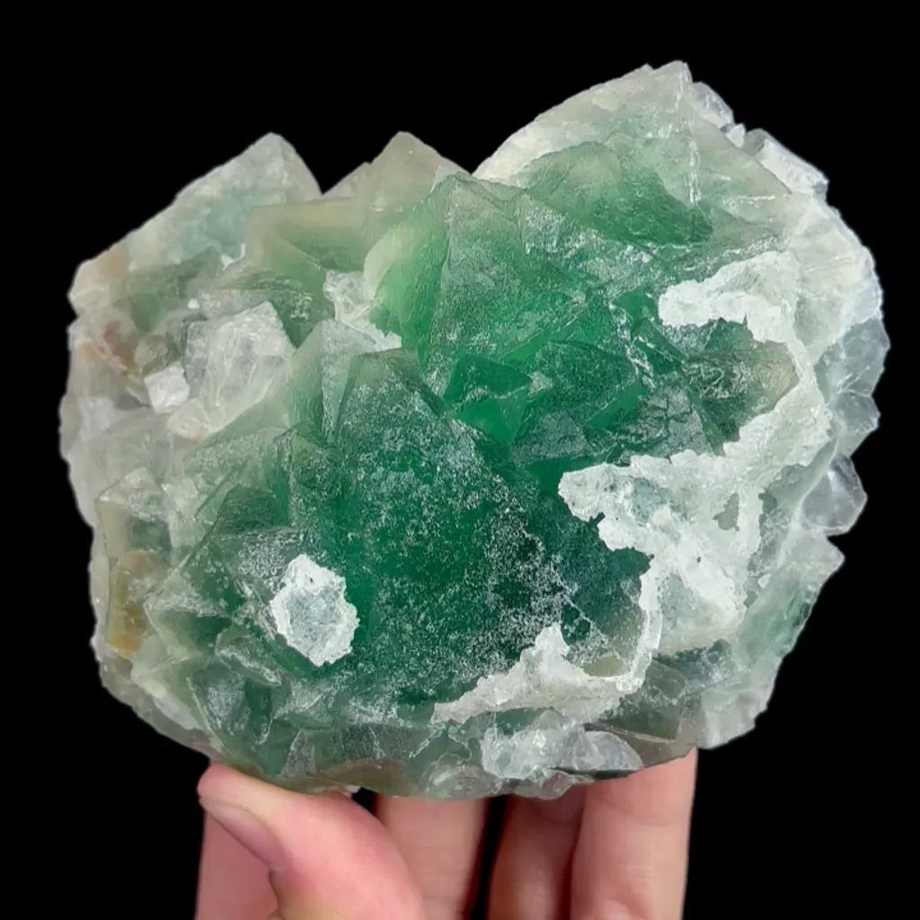 Natural Green Octahedral Fluorite, Mineral Specimen:Zhejiang,China (115*95*40MM) - image 4