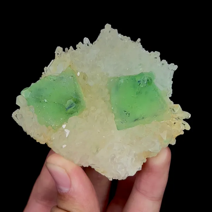 Natural Green Octahedral Fluorite, Mineral Specimen:Zhejiang,China (70*65*25MM) image