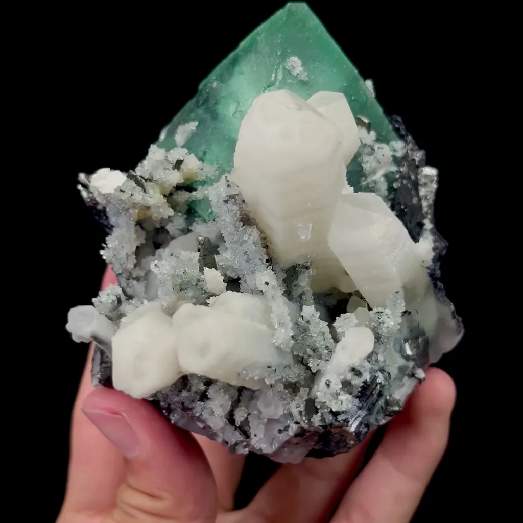 Natural Green Octahedral Fluorite with Crystal Mineral Specimen,High Quality Specimen,HUANGGANG,INNER MONGOLIA,CHINA(103*87*80mm) - image 3