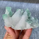 Natural Green Octahedron and Quartz Symbiosis comes from Fujian,China 80*45*45MM - image 1