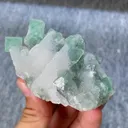 Natural Green Octahedron and Quartz Symbiosis comes from Fujian,China 80*45*45MM - image 2