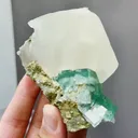 Natural Green Phantom Fluorite and Calcite coexist comes from Xianghualing,Hunan 75*27*70MM - image 4