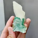 Natural Green Phantom Fluorite and Calcite coexist comes from Xianghualing,Hunan 75*27*70MM - image 3