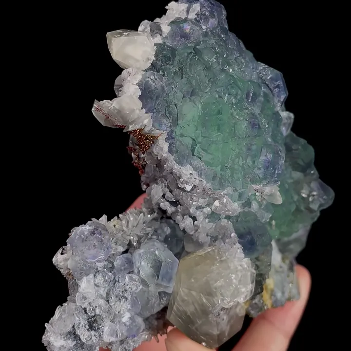 Natural Green Phantom Fluorite and Calcite, Mineral Specimen: Fujian,China (115*90*45MM) - image 3