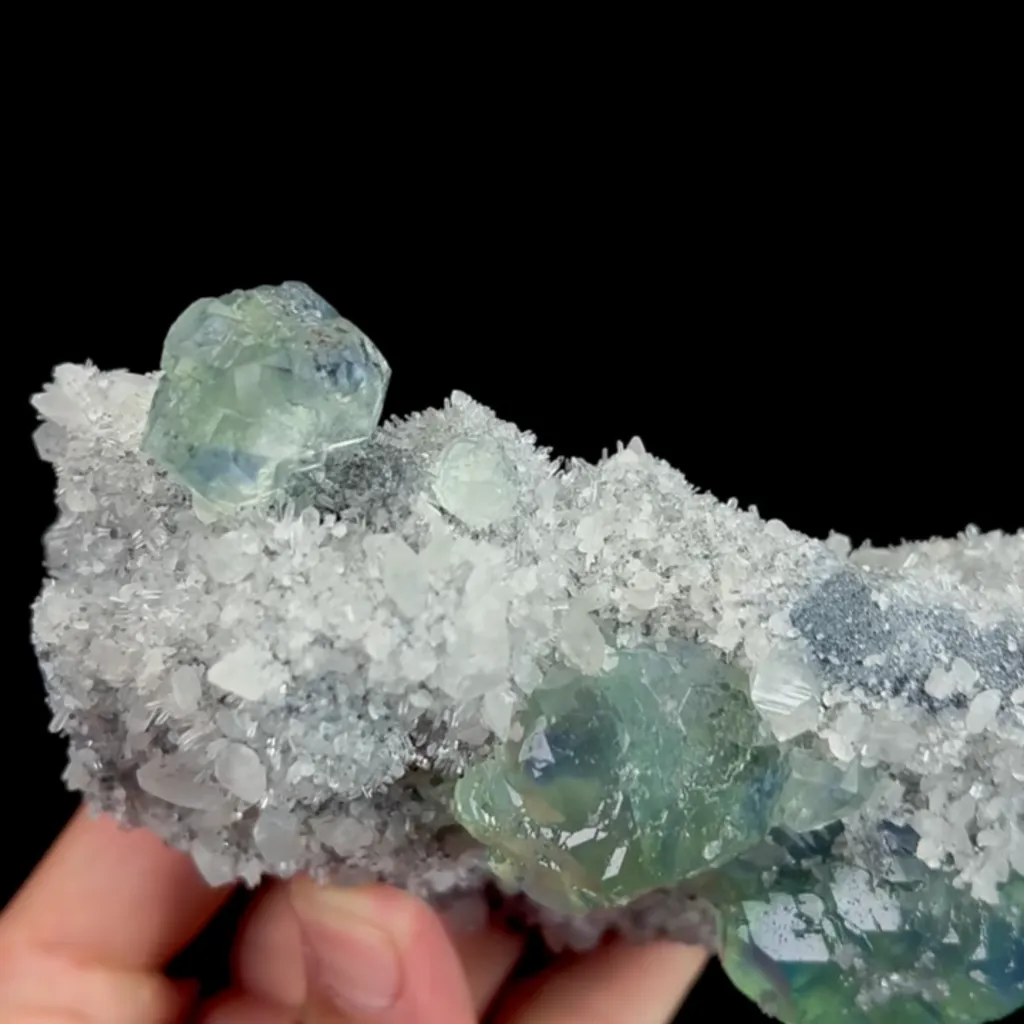 Natural Green Phantom Fluorite and Calcite, Mineral Specimen:Fujian,China (120*80*50MM) - image 5