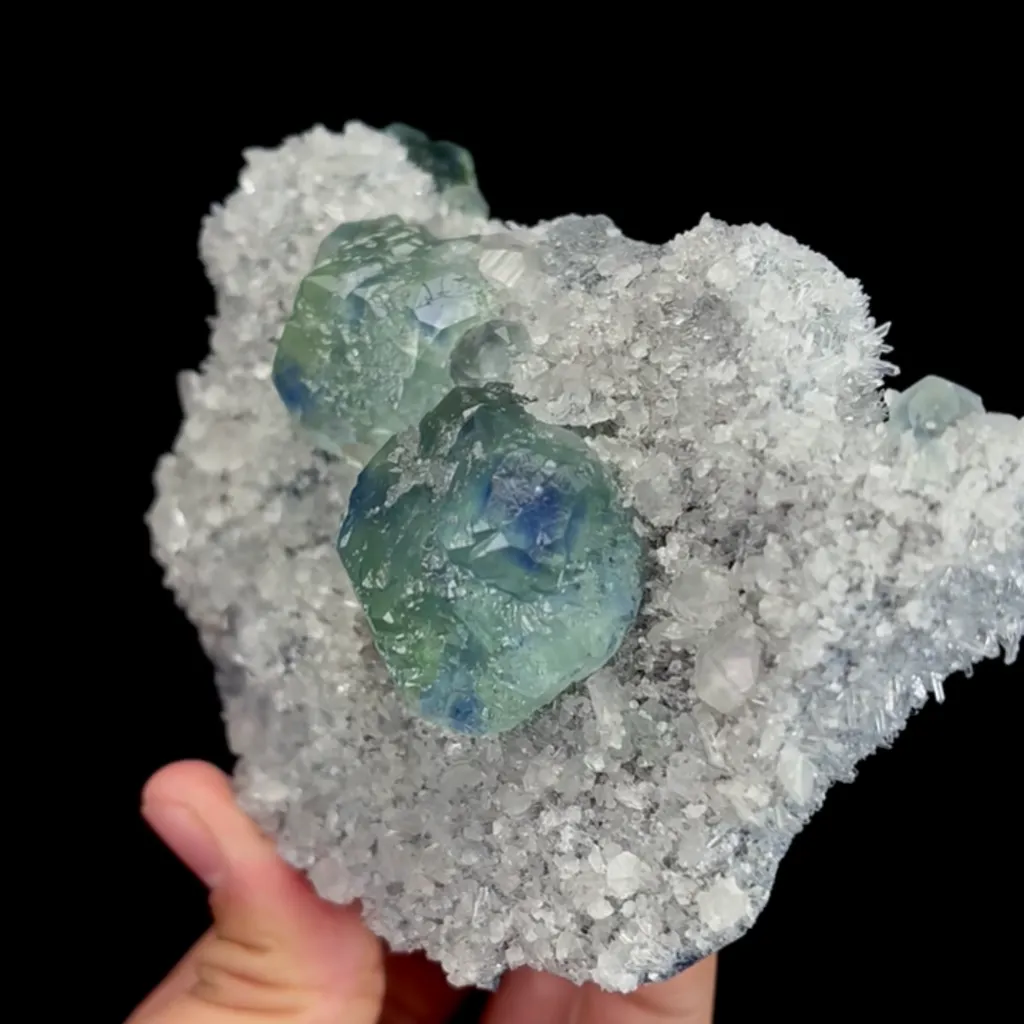 Natural Green Phantom Fluorite and Calcite, Mineral Specimen:Fujian,China (120*80*50MM) - image 3