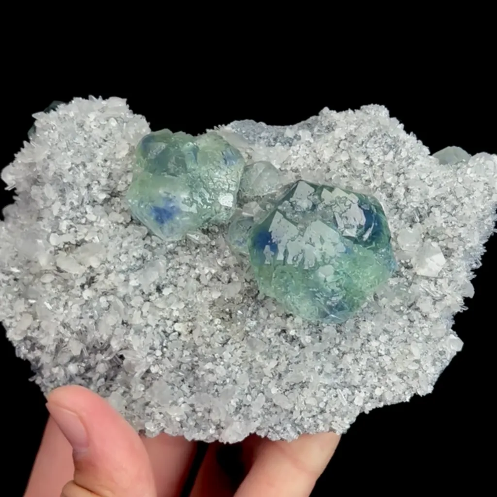 Natural Green Phantom Fluorite and Calcite, Mineral Specimen:Fujian,China (120*80*50MM) - image 6