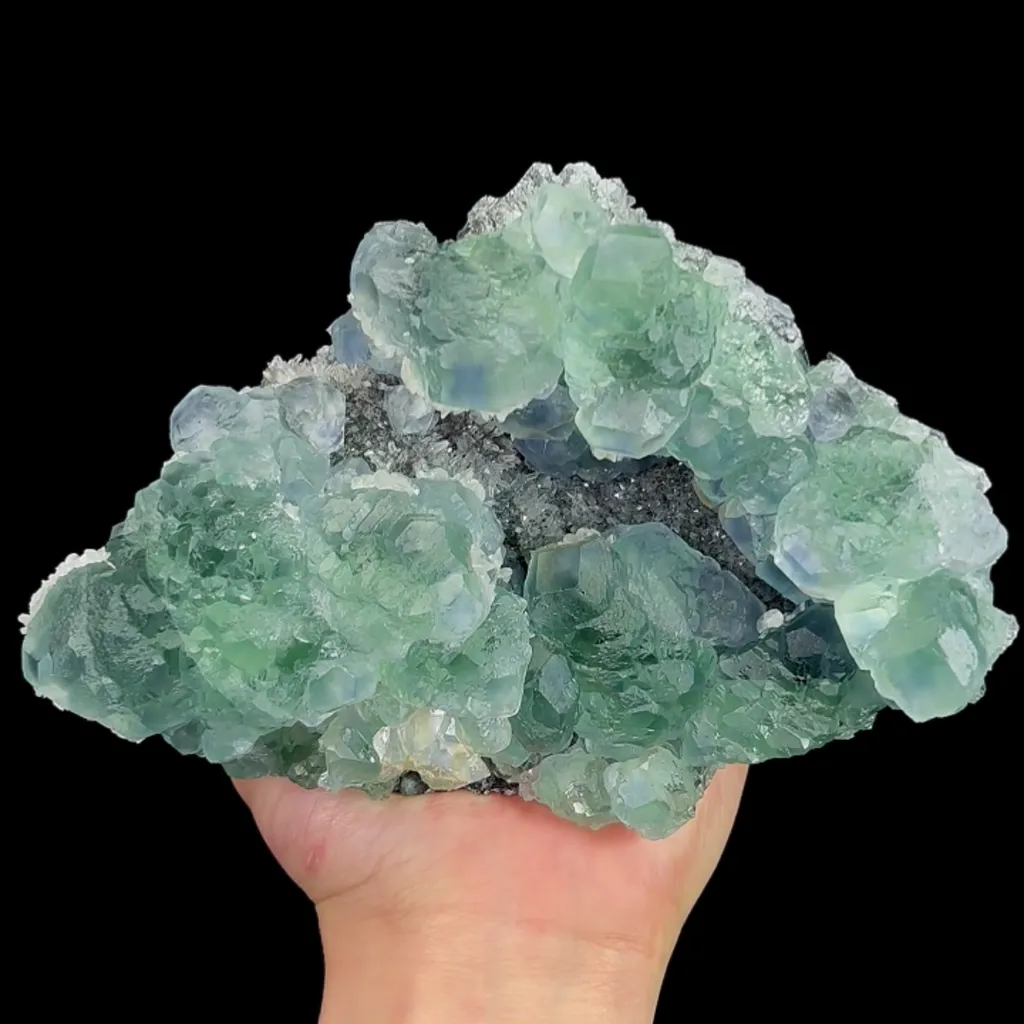 Natural Green Phantom Fluorite and Calcite, Mineral Specimen:Fujian,China (160*120*70MM) - image 5