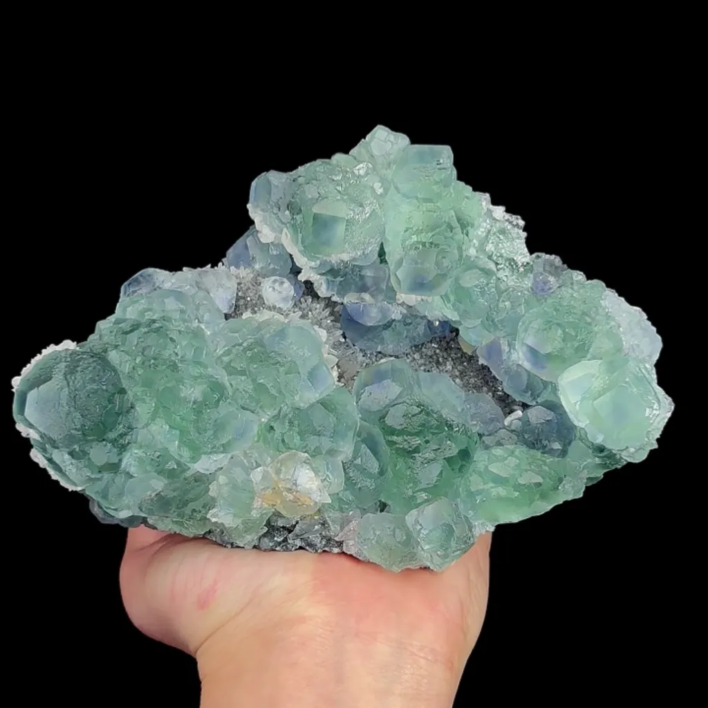 Natural Green Phantom Fluorite and Calcite, Mineral Specimen:Fujian,China (160*120*70MM) - image 3