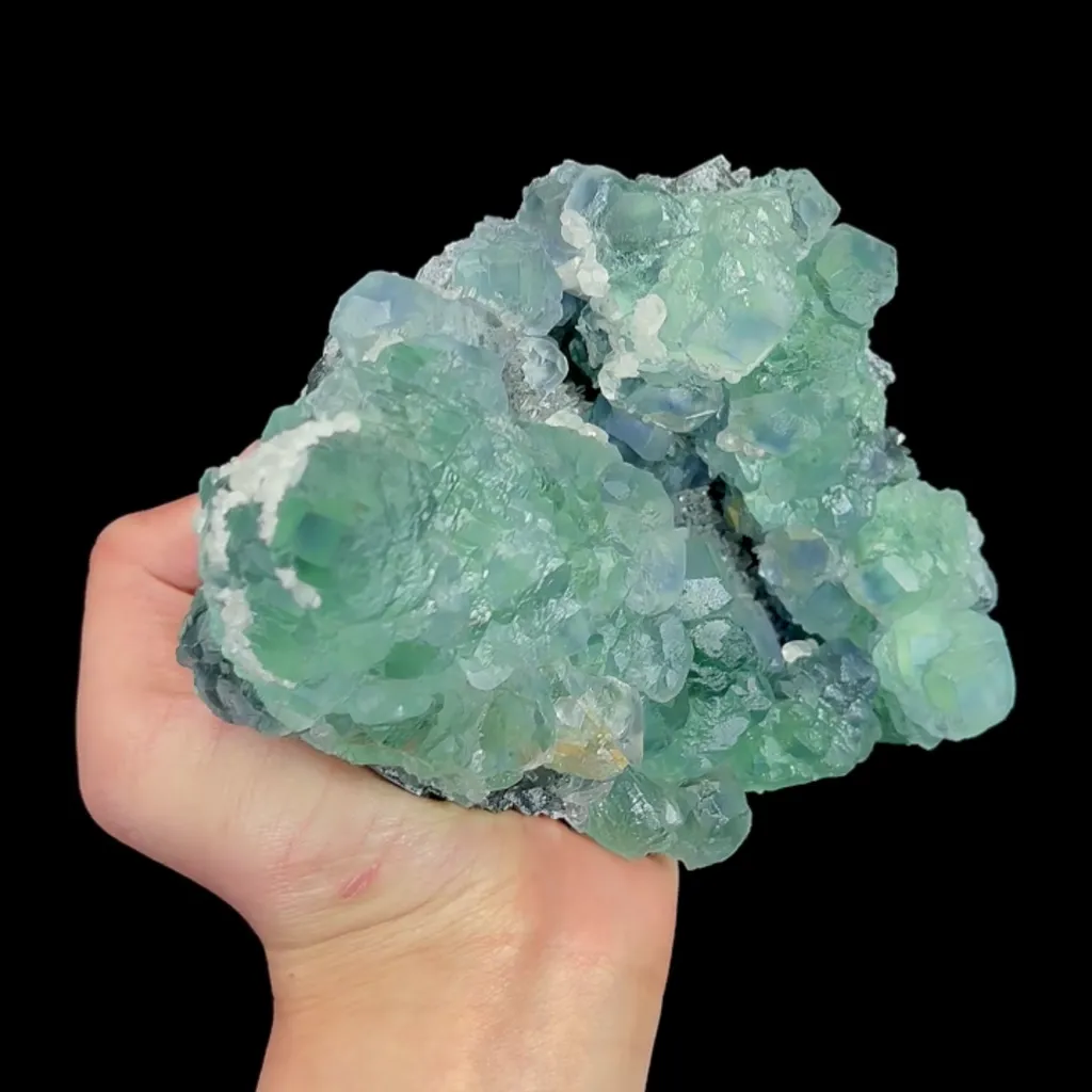 Natural Green Phantom Fluorite and Calcite, Mineral Specimen:Fujian,China (160*120*70MM) image