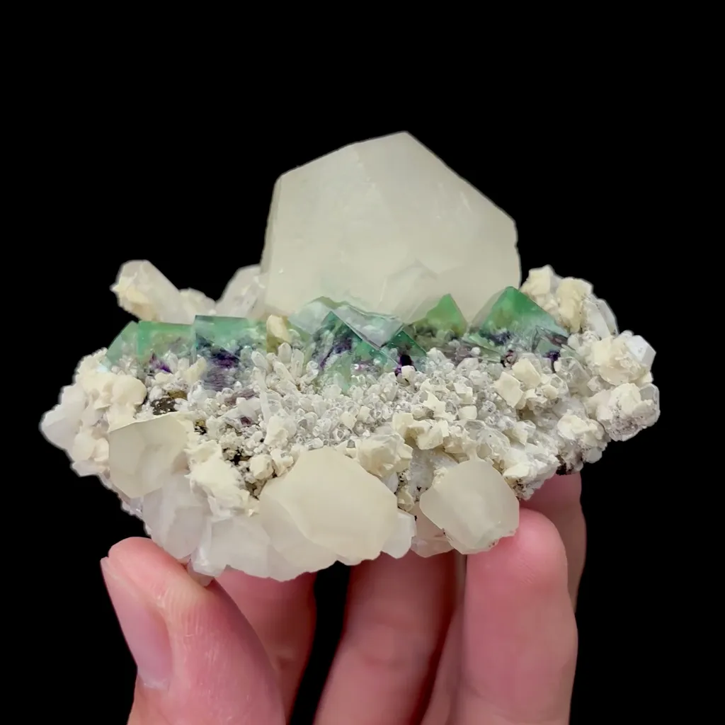 Natural Green Phantom Fluorite and Calcite Mineral Specimen,High Quality Specimen,INNER MONGOLIA,CHINA(70*60*40mm) - image 2