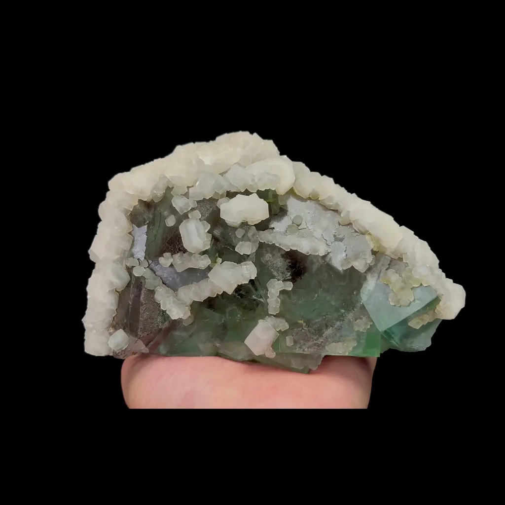 Natural Green Phantom Fluorite and Calcite Mineral Specimen,High Quality Specimen,YINDU,INNER MONGOLIA,CHINA(145*100*50mm) image