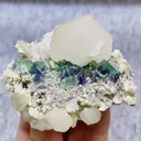 Natural Green Phantom Fluorite and Calcite Symbiosis comes from Inner Mongolia,China 70*60*40MM - image 3