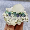 Natural Green Phantom Fluorite and Calcite Symbiosis comes from Inner Mongolia,China 70*60*40MM - image 1