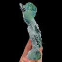 Natural Green Phantom Fluorite and Clear Quartz Cluster, Mineral Specimen:Fujian,China (60*145*40MM) - image 2