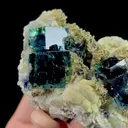 Natural Green Phantom Fluorite and Pyrite,Mica,Mineral Specimen:YINDU NEIMENGGU (90*40*70mm) - image 4