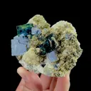 Natural Green Phantom Fluorite and Pyrite,Mica,Mineral Specimen:YINDU NEIMENGGU (90*40*70mm) - image 2