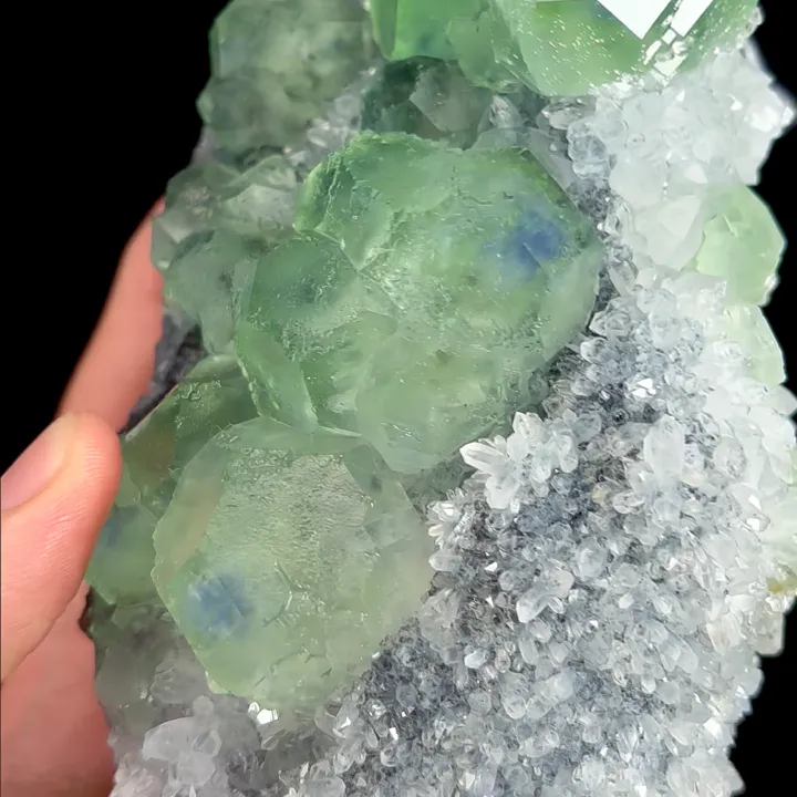 Natural Green Phantom Fluorite and Quartz Cluster, Mineral Specimen: Fujian,China (160*90*85MM) - image 3