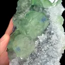 Natural Green Phantom Fluorite and Quartz Cluster, Mineral Specimen: Fujian,China (160*90*85MM) - image 3