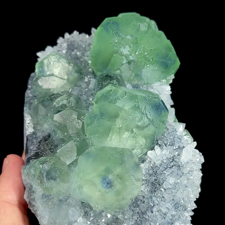 Natural Green Phantom Fluorite and Quartz Cluster, Mineral Specimen: Fujian,China (160*90*85MM) - image 4