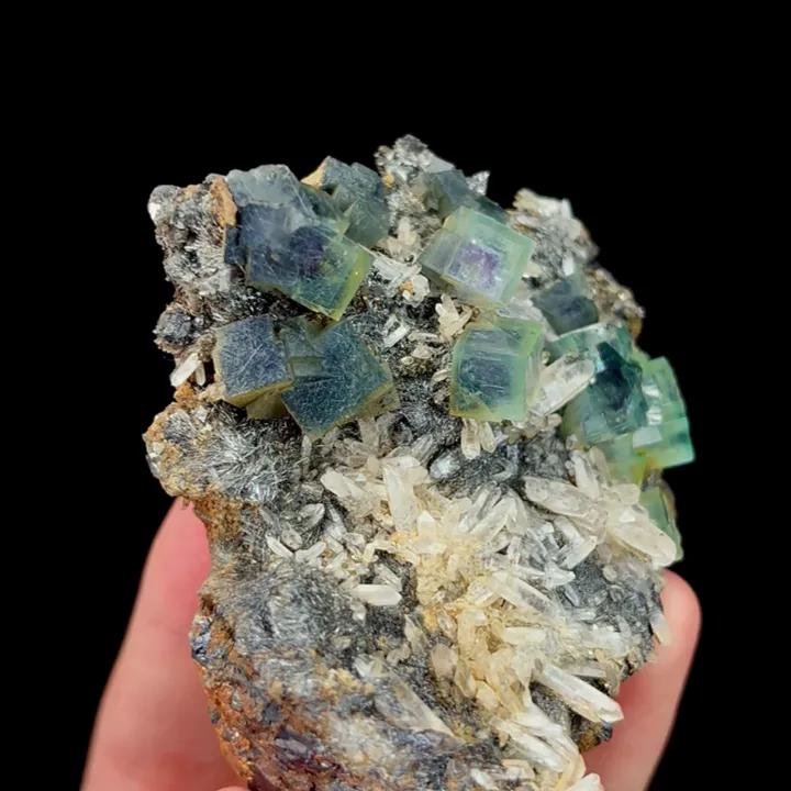 Natural Green Phantom Fluorite and Quartz Cluster, Mineral Specimen: Inner Mongolia,China (85*70*35MM) - image 3