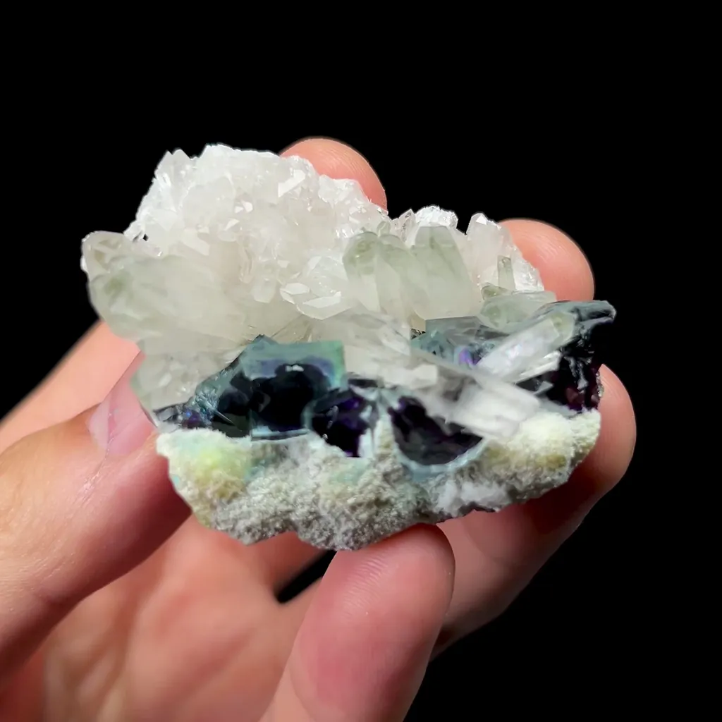 Natural Green Phantom Fluorite and Quartz Cluster Mineral Specimen,High Quality Specimen,YINDU,INNER MONGOLIA,CHINA(50*40*25mm) image