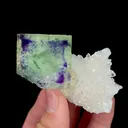 Natural Green Phantom Fluorite and Quartz Cluster, Mineral Specimen:Yaogangxian,Hunan (65*45*20MM) - image 5